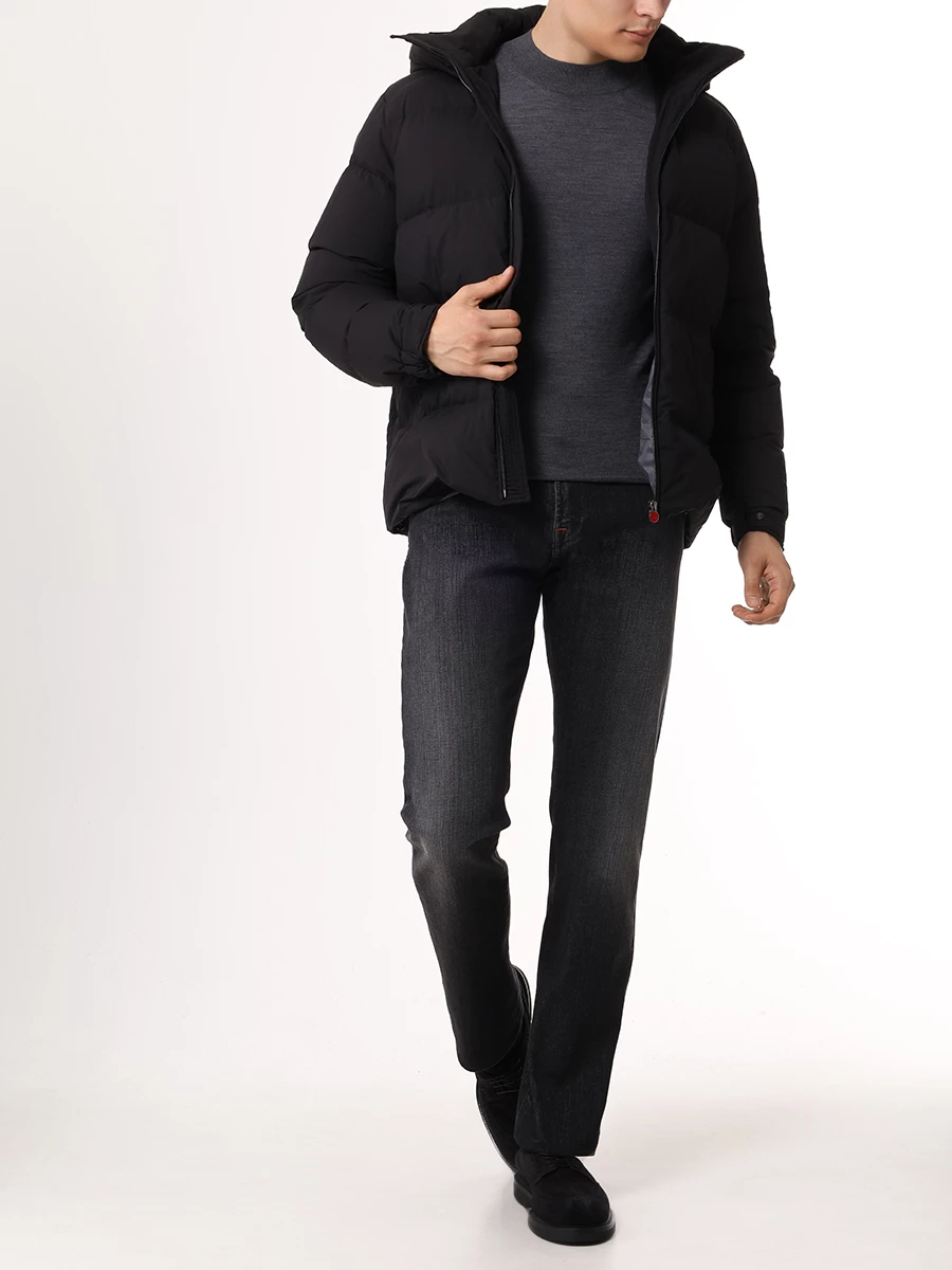 Пуховик стеганый KITON UW1919V0457F01000 Черный  Фото 2