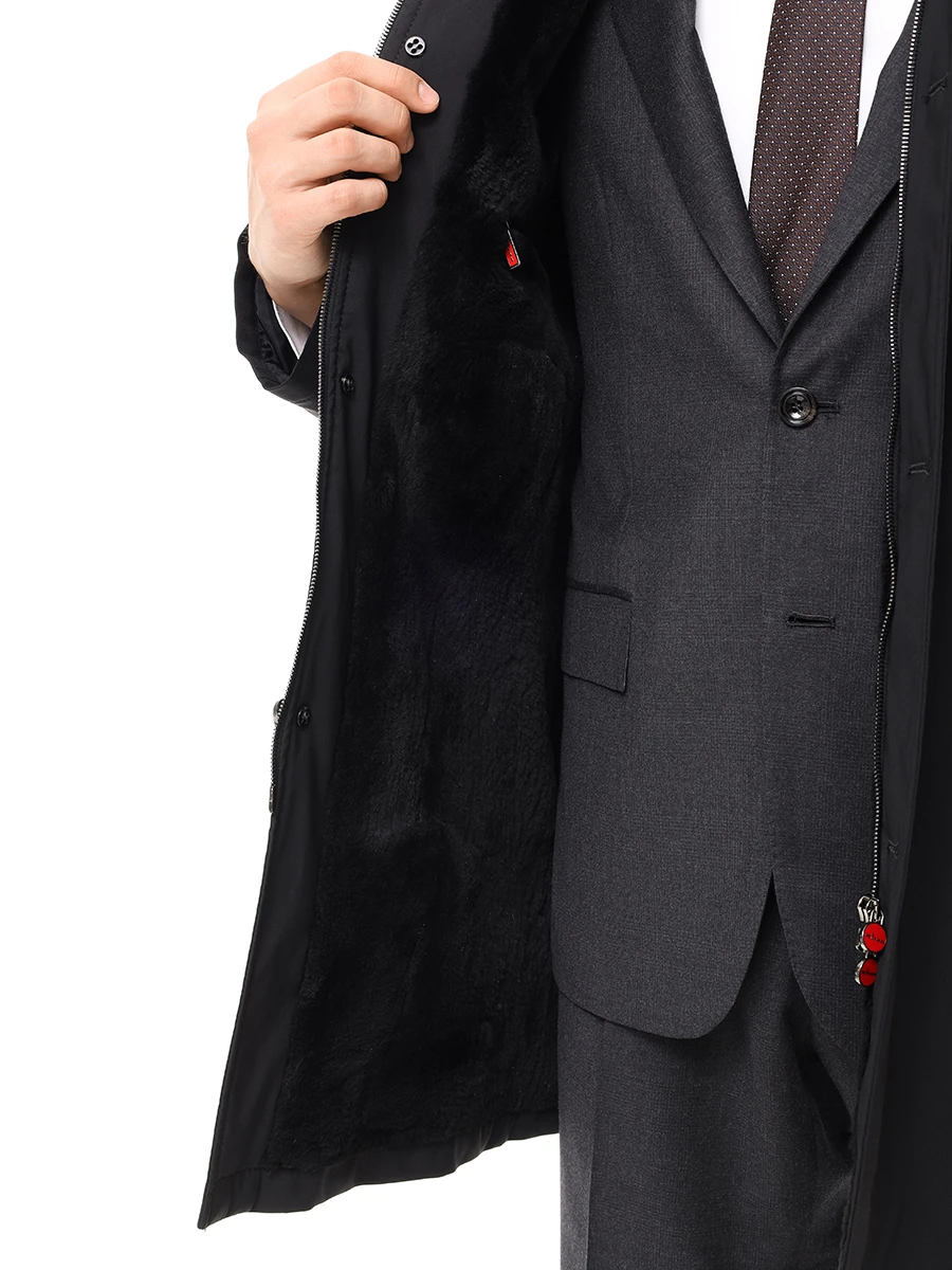 Куртка на меху KITON UW1932AV0403F14001 Черный  Фото 7