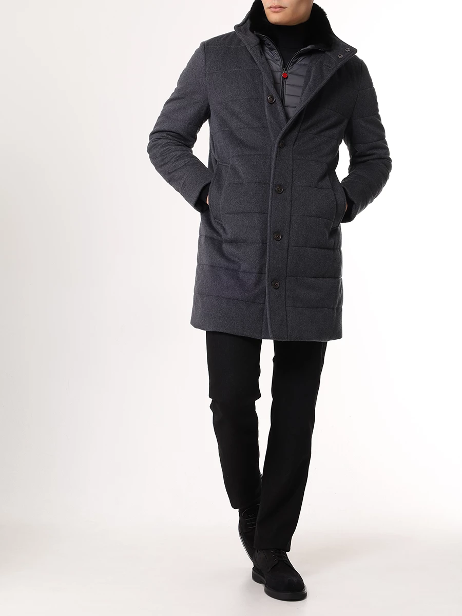 Куртка стеганая KITON UW1541V0479F03001 Серый  Фото 2