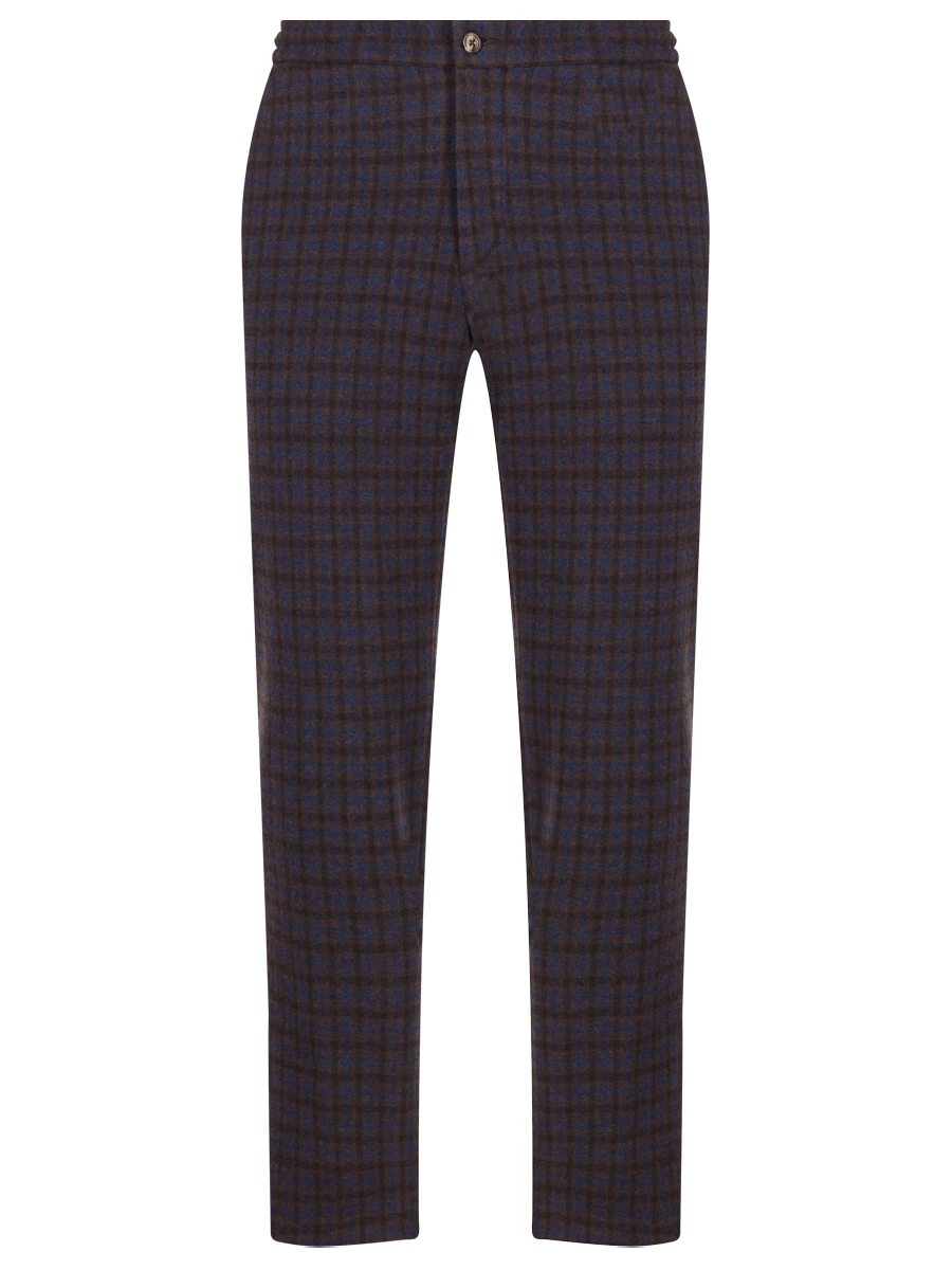 Брюки шерстяные KITON UPNK0133E05001 Клетка 