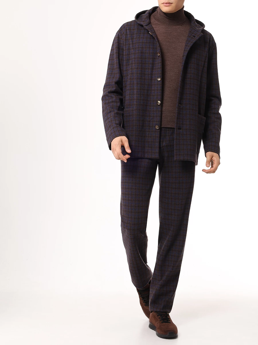 Брюки шерстяные KITON UPNK0133E05001 Клетка  Фото 2