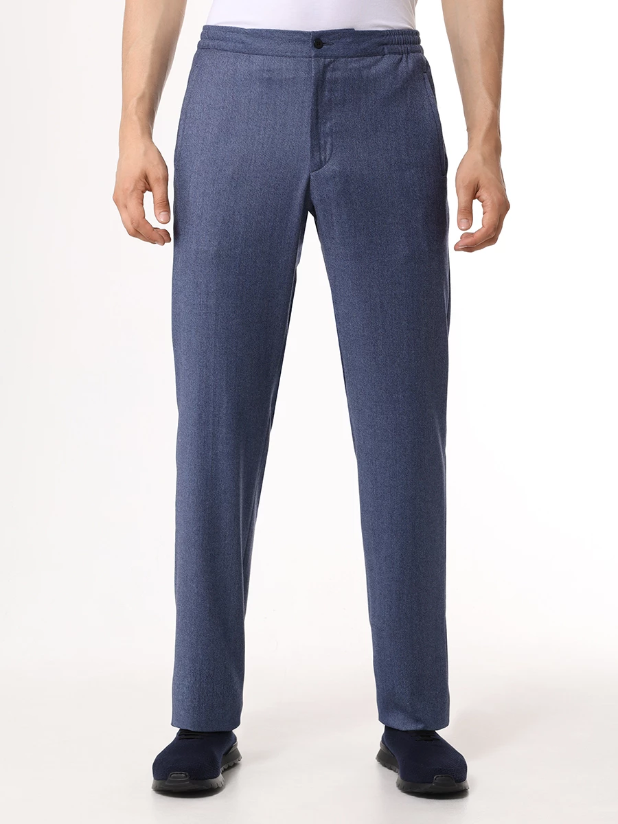 Брюки шерстяные KITON UPNK0122E12001 Синий  Фото 4