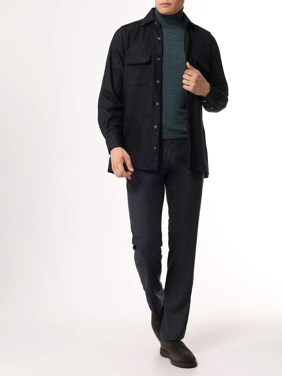 Джинсы Regular Fit из шерсти KITON UPNJSK0149F06000 Темно- Серый  Фото 2