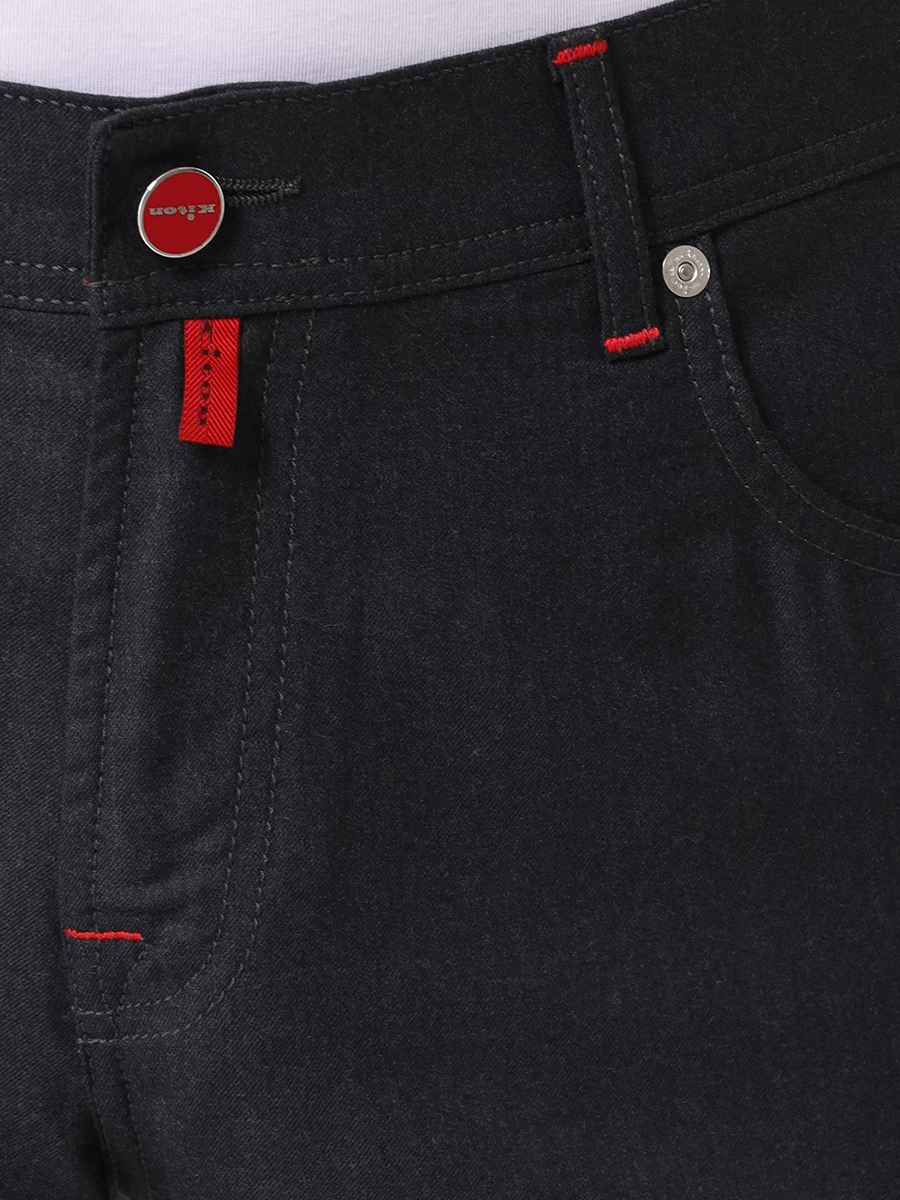 Джинсы Regular Fit из шерсти KITON UPNJSK0149F06000 Темно- Серый  Фото 5