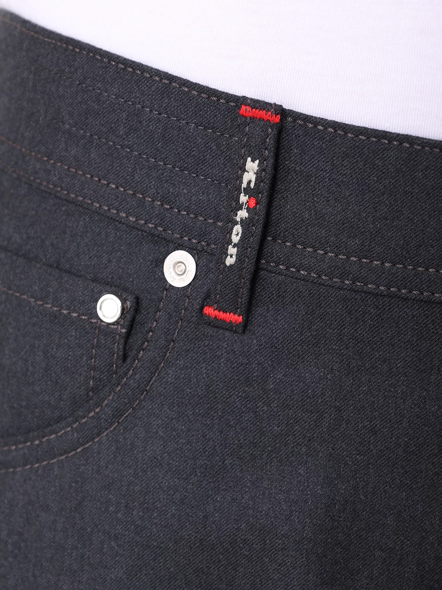 Джинсы Regular Fit из шерсти KITON UPNJSK0149F06000 Темно- Серый  Фото 6