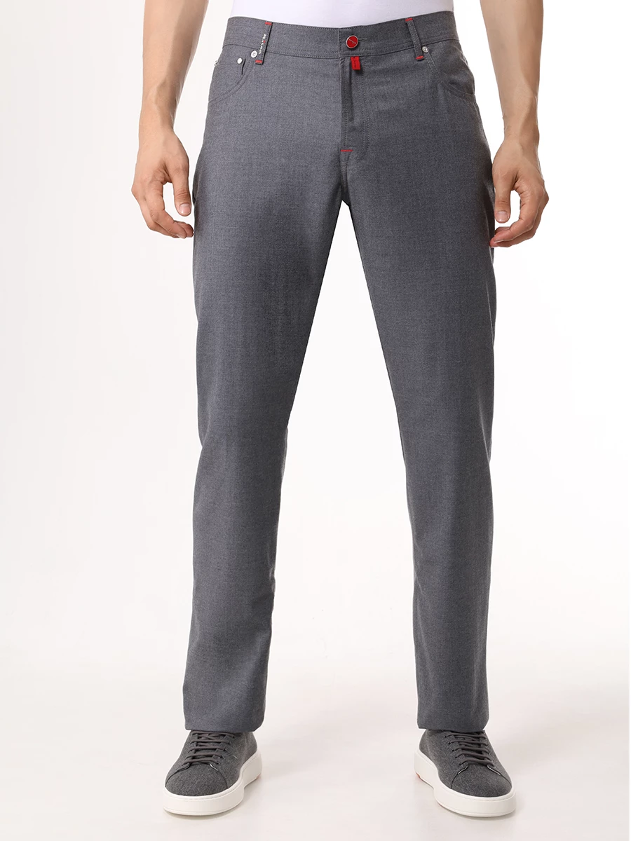Джинсы Regular Fit из шерсти KITON UPNJSK0149F01000 Серый  Фото 4