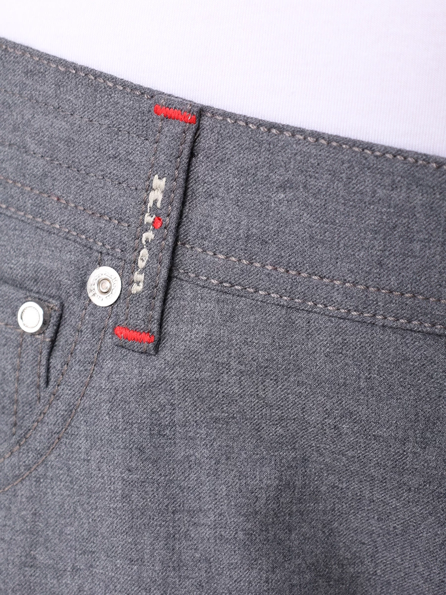 Джинсы Regular Fit из шерсти KITON UPNJSK0149F01000 Серый  Фото 5