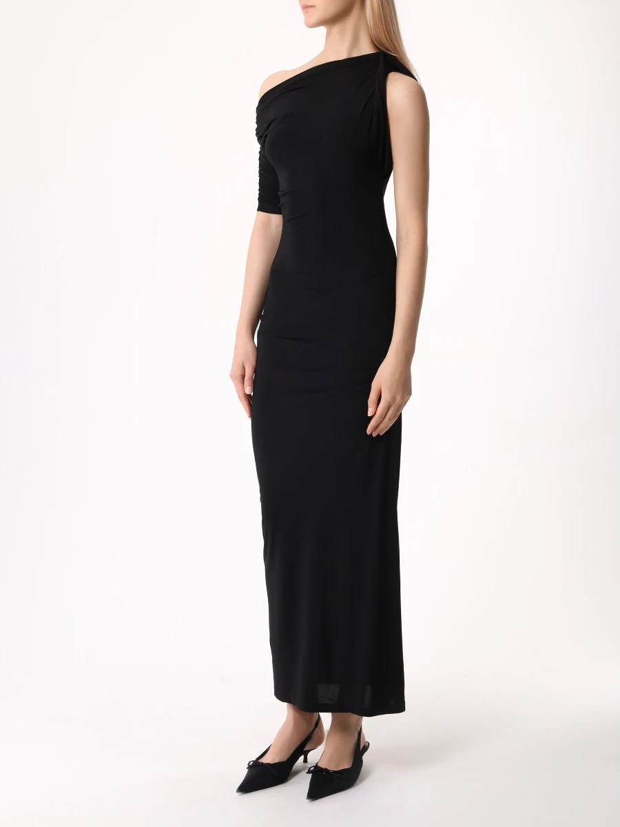Платье из вискозы JACQUEMUS 241DR1442381 990 Черный  Фото 4