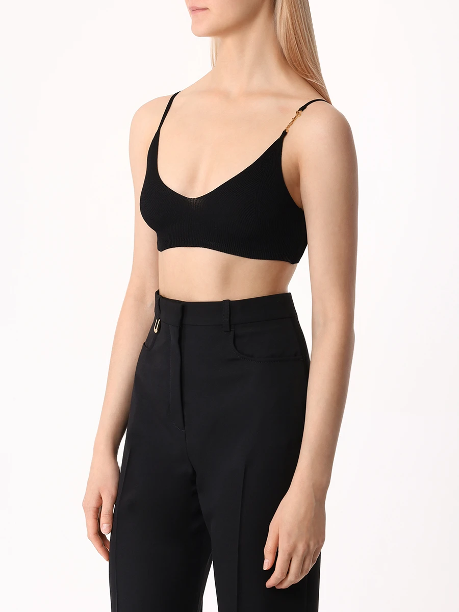 Топ из вискозы JACQUEMUS 231KN5022060 990 Черный  Фото 4