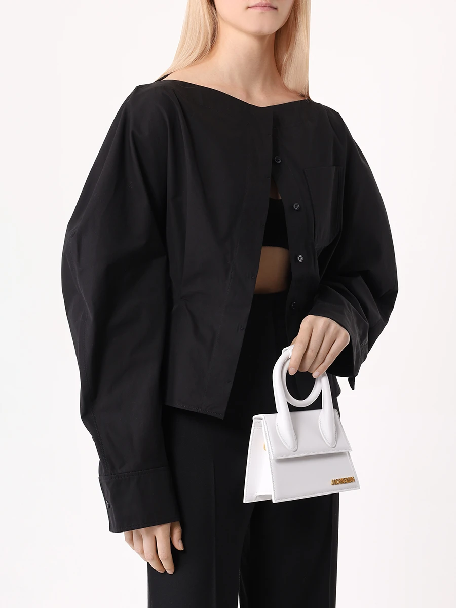 Сумка кожаная Le Chiquito Noeud JACQUEMUS 213BA0053000 100 Белый  Фото 2