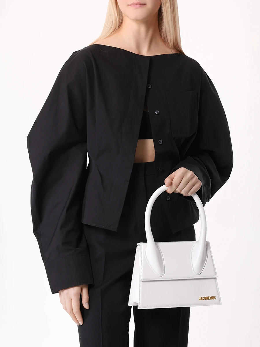Сумка кожаная Le Chiquito JACQUEMUS 213BA0033000 100 Белый  Фото 2