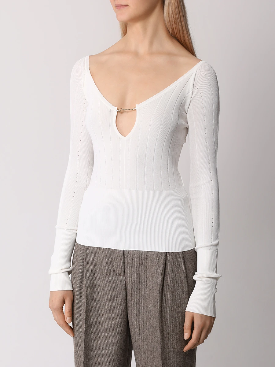 Топ из вискозы JACQUEMUS 241KN3572358 110 Белый  Фото 4