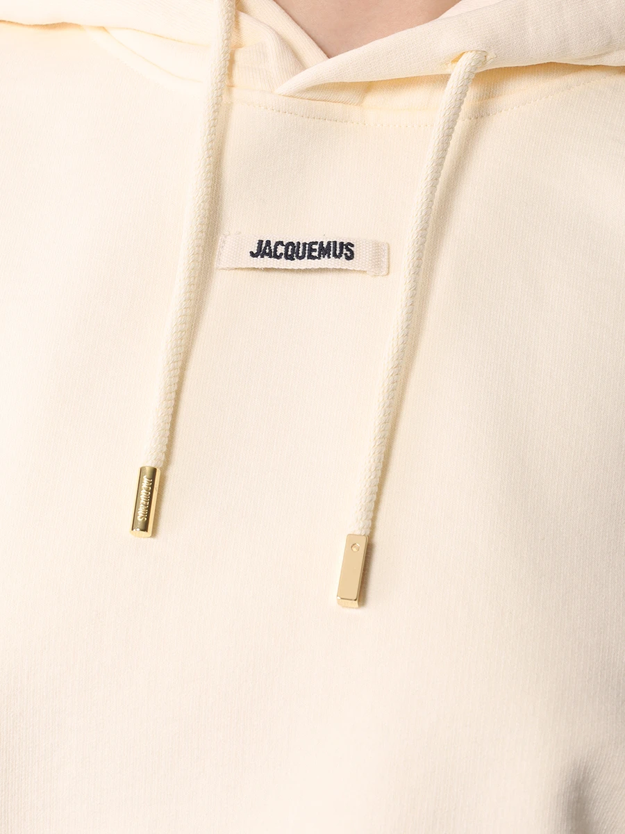 Худи хлопковое JACQUEMUS 241JS1622341 130 Кремовый  Фото 5