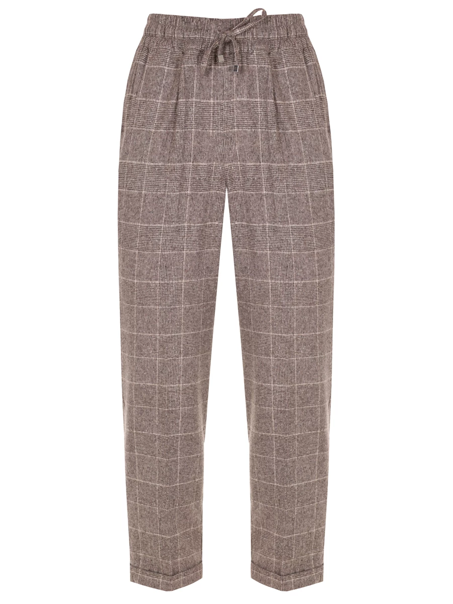 

Брюки из шелка и шерсти, Бежевый, D37102K0541E01000