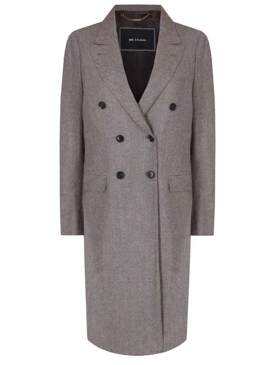 Пальто шерстяное KITON D58608K0104E10004 Бежевый 