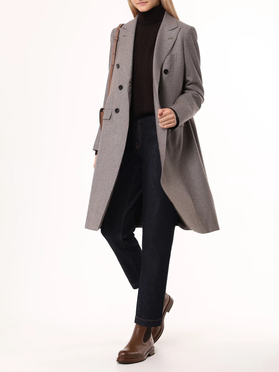 Пальто шерстяное KITON D58608K0104E10004 Бежевый  Фото 2