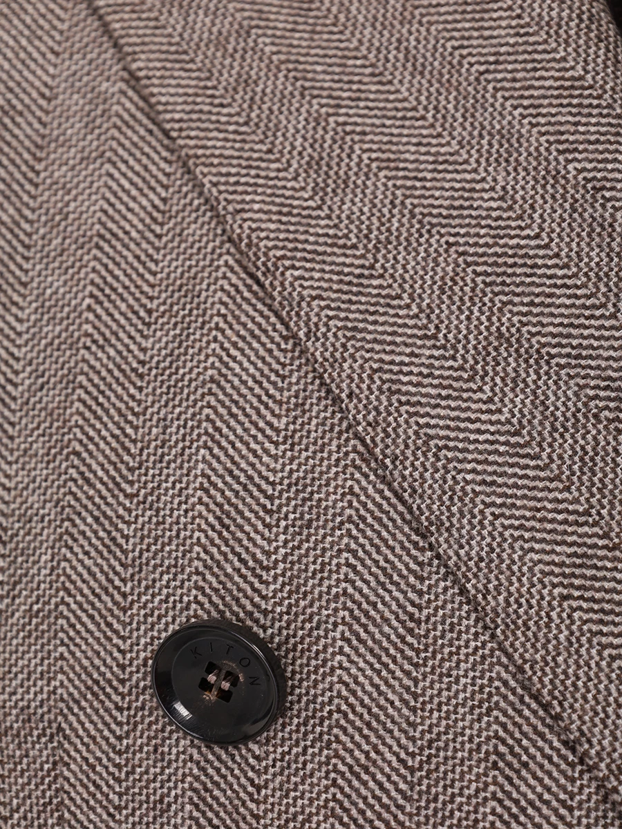 Пальто шерстяное KITON D58608K0104E10004 Бежевый  Фото 6