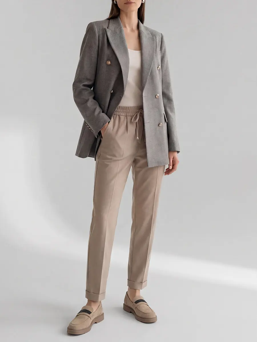 

Брюки шерстяные, Бежевый, D37102K0555E02000