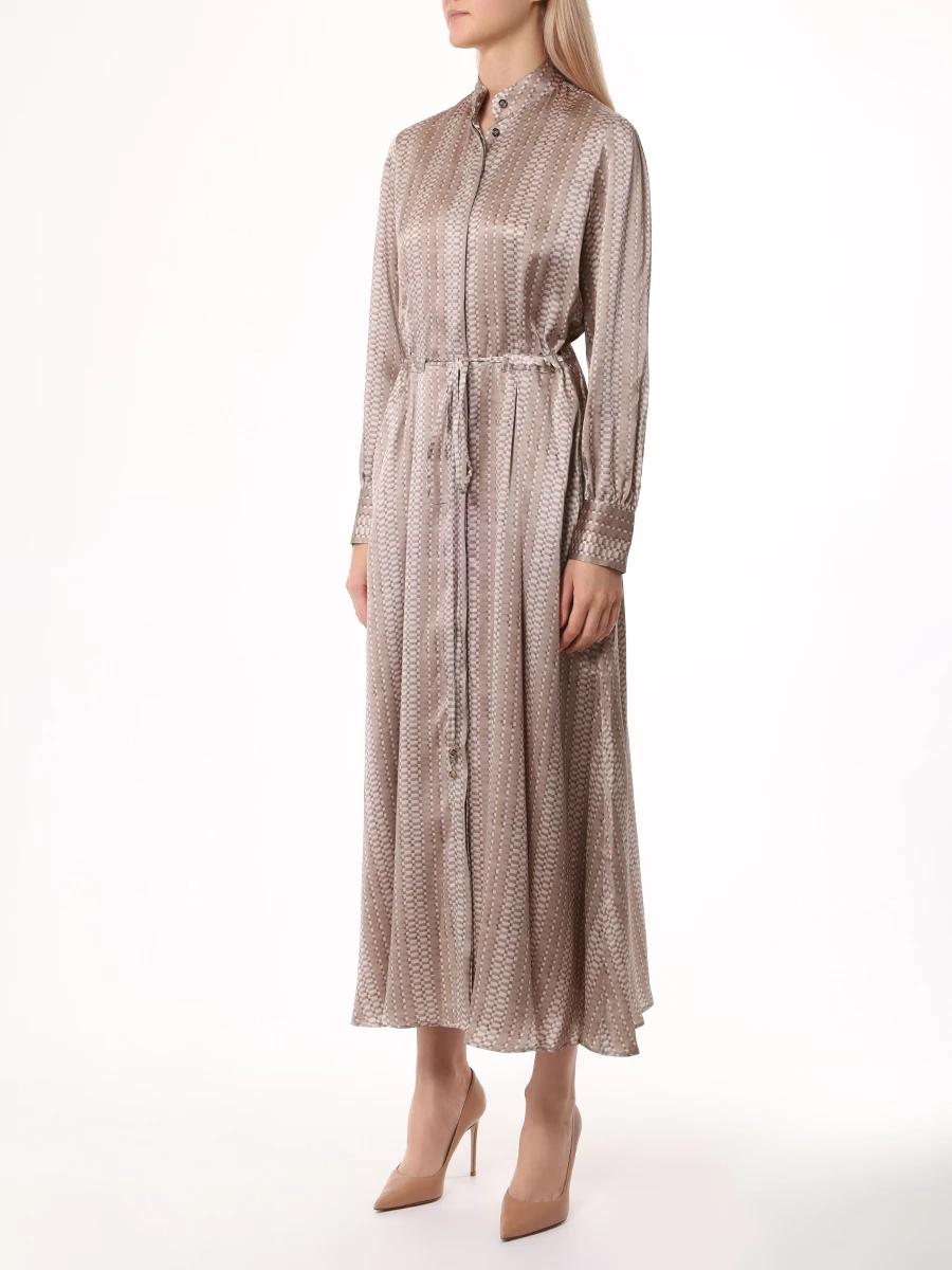 Платье шелковое KITON D52302K0562E01006 Бежевый  Фото 4