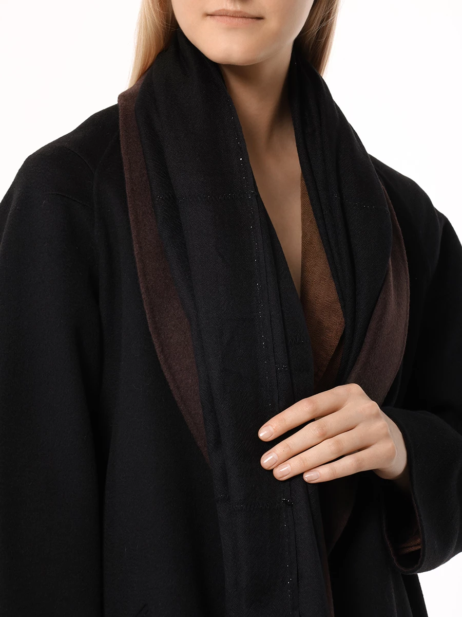 Шарф из кашемира и шелка KITON D58768K0518F01007 Черный  Фото 2