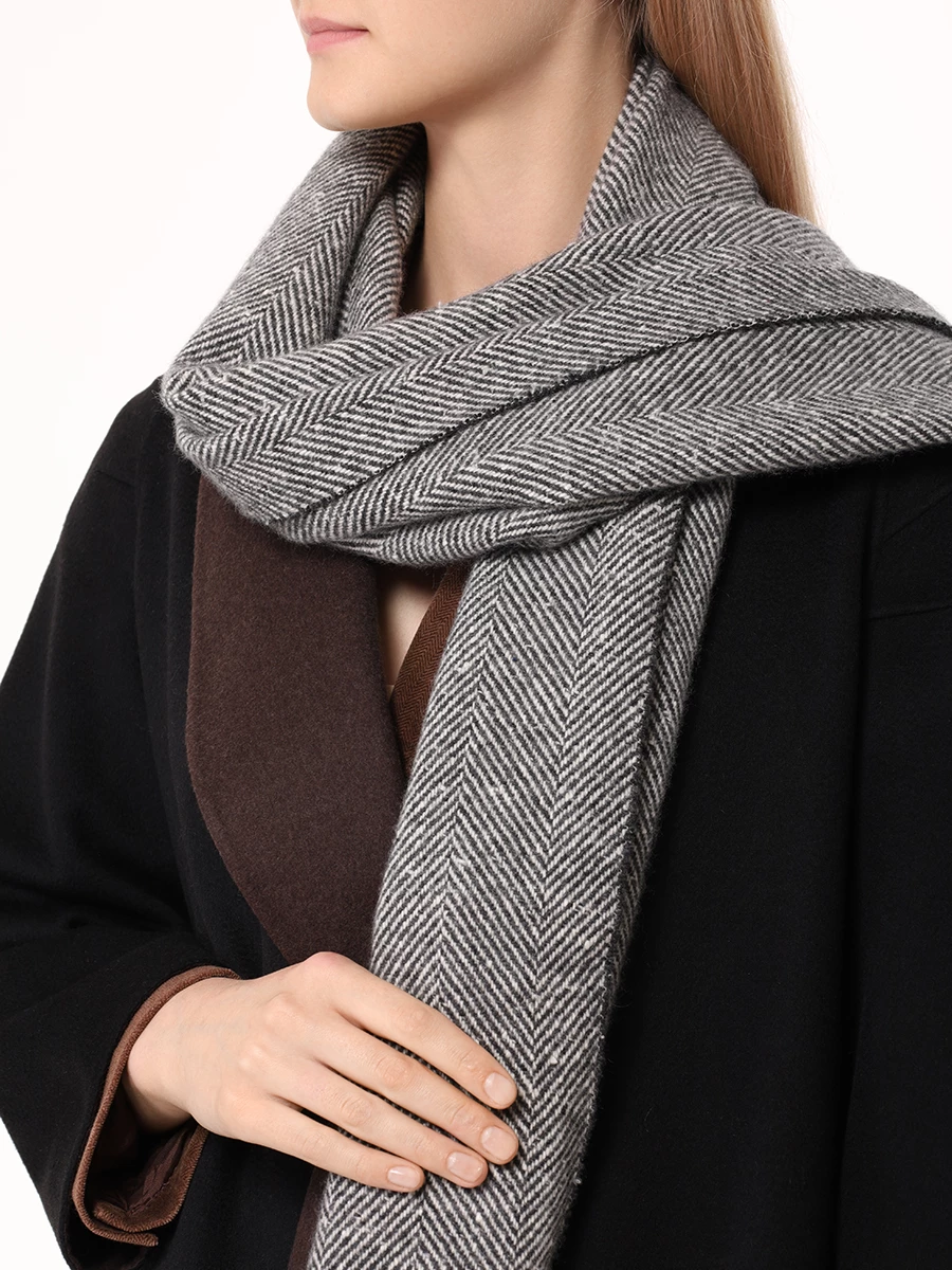 Шарф кашемировый KITON D58760K0512F01004 Серый  Фото 2