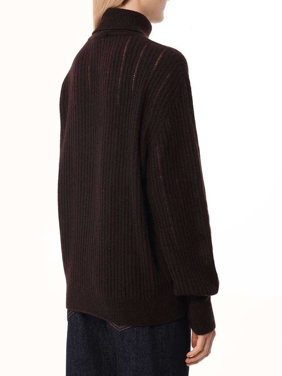 Свитер из кашемира и шелка KITON D5871131928002 Коричневый  Фото 3