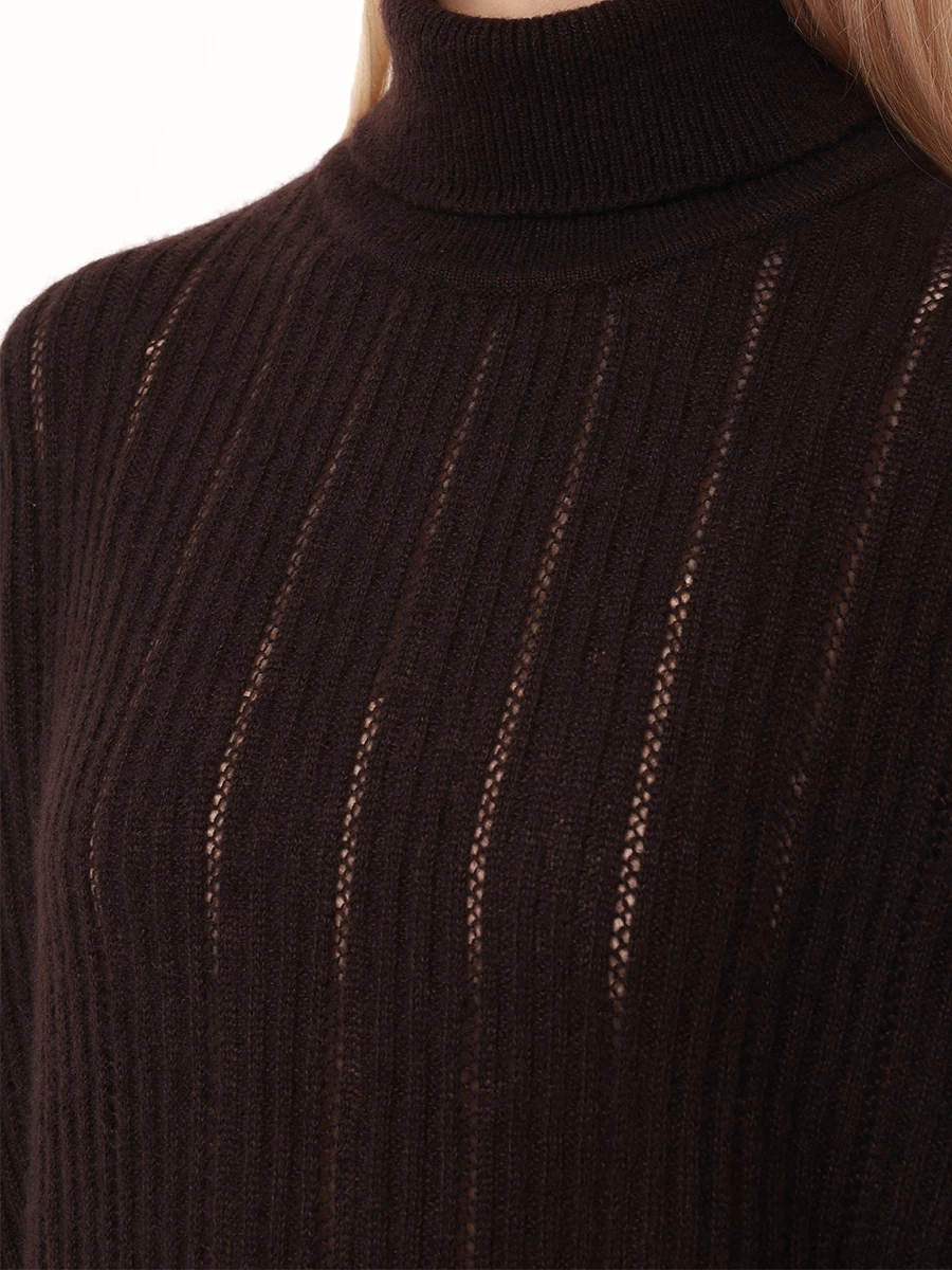 Свитер из кашемира и шелка KITON D5871131928002 Коричневый  Фото 5