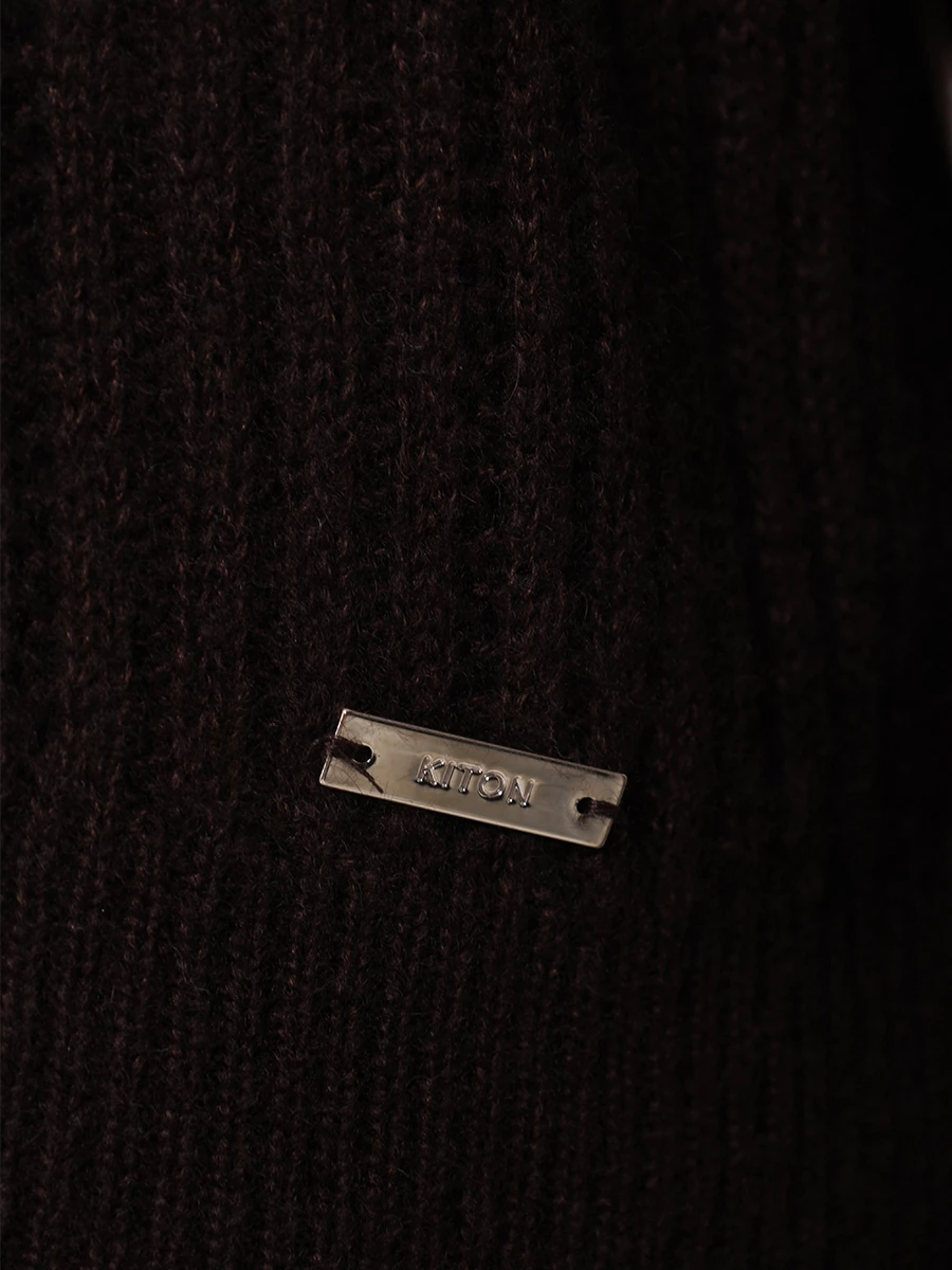 Свитер из кашемира и шелка KITON D5871131928002 Коричневый  Фото 6