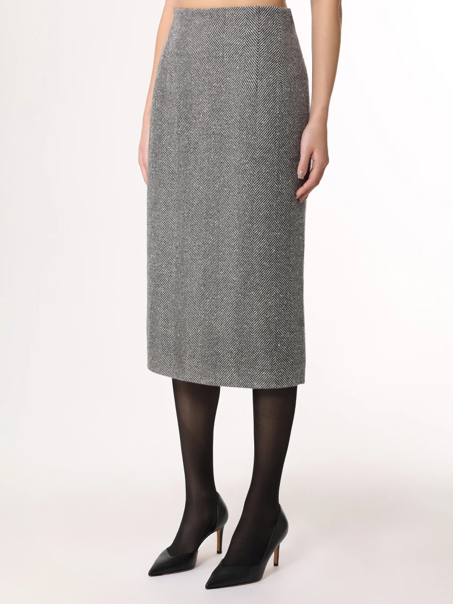 Юбка кашемировая KITON D58213K0519E01008 Серый  Фото 4