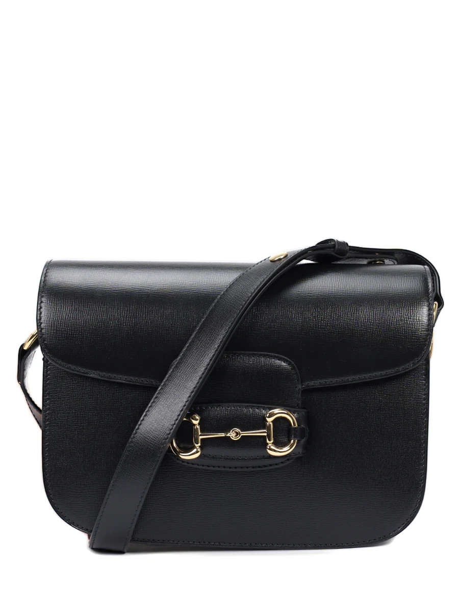 Сумка кожаная Horsebit GUCCI 6022041DB0G 1000 Черный 