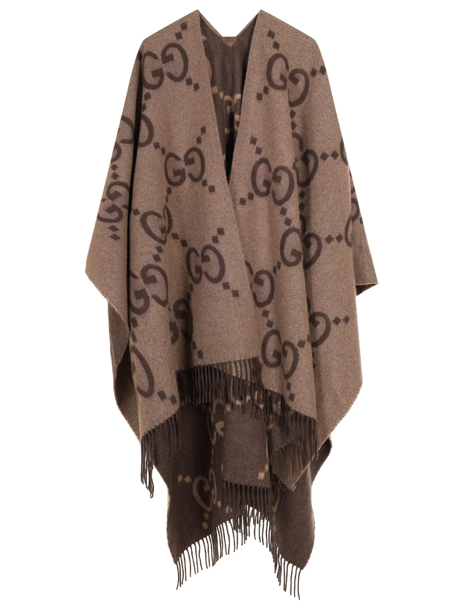 Пончо кашемировое GUCCI 7743084GABX 9764 Коричневый 
