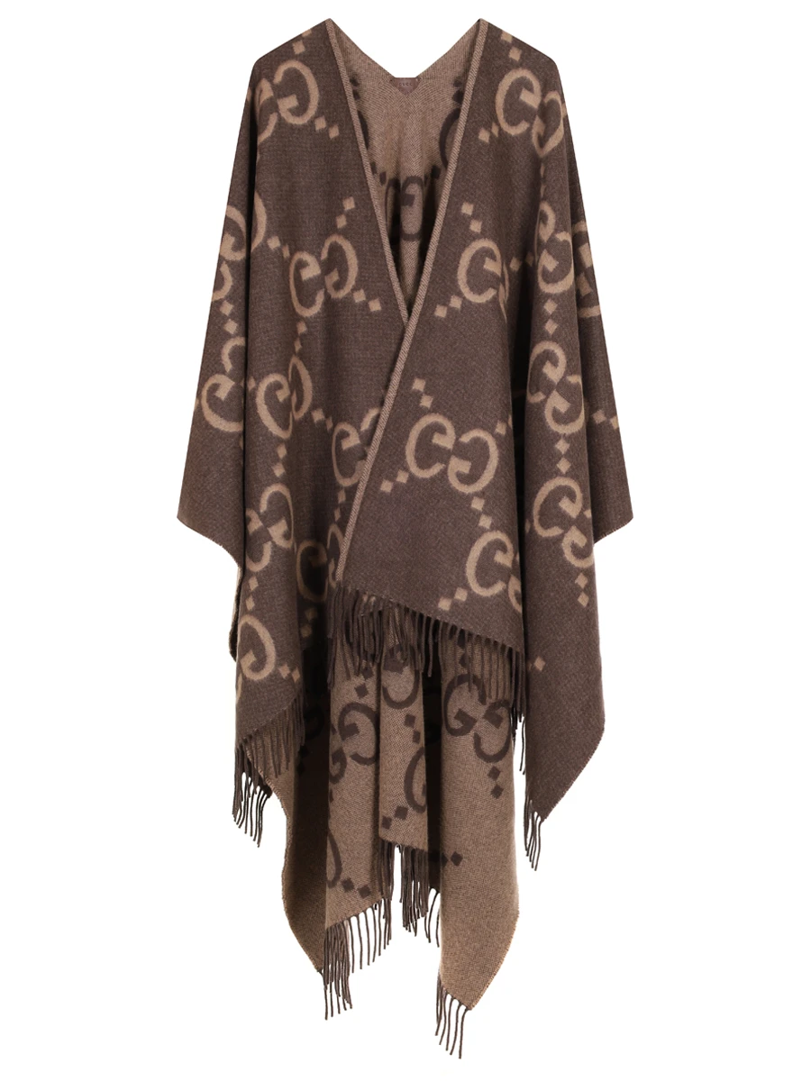 Пончо кашемировое GUCCI 7743084GABX 9764 Коричневый  Фото 7