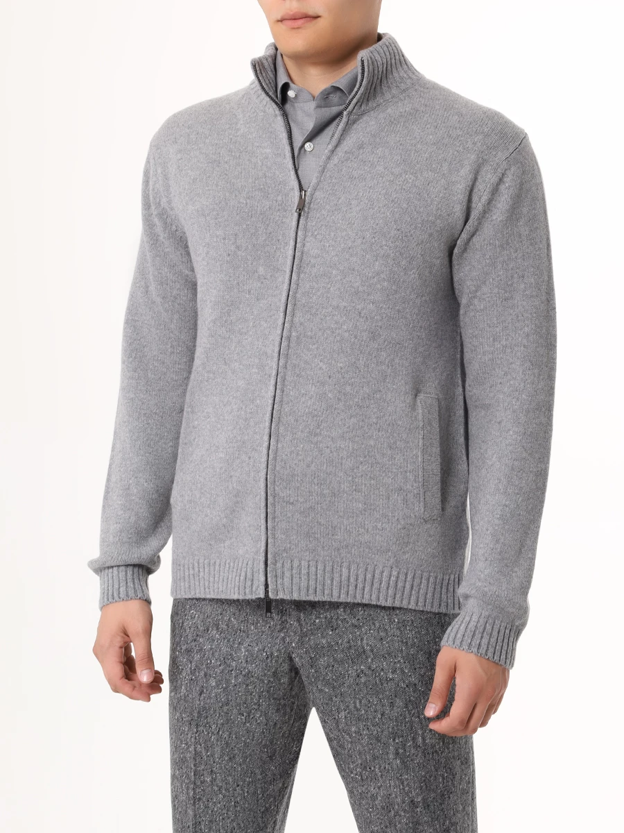 Кардиган шерстяной DANIELE FIESOLI DF0192_FW24 0010 Серый  Фото 4