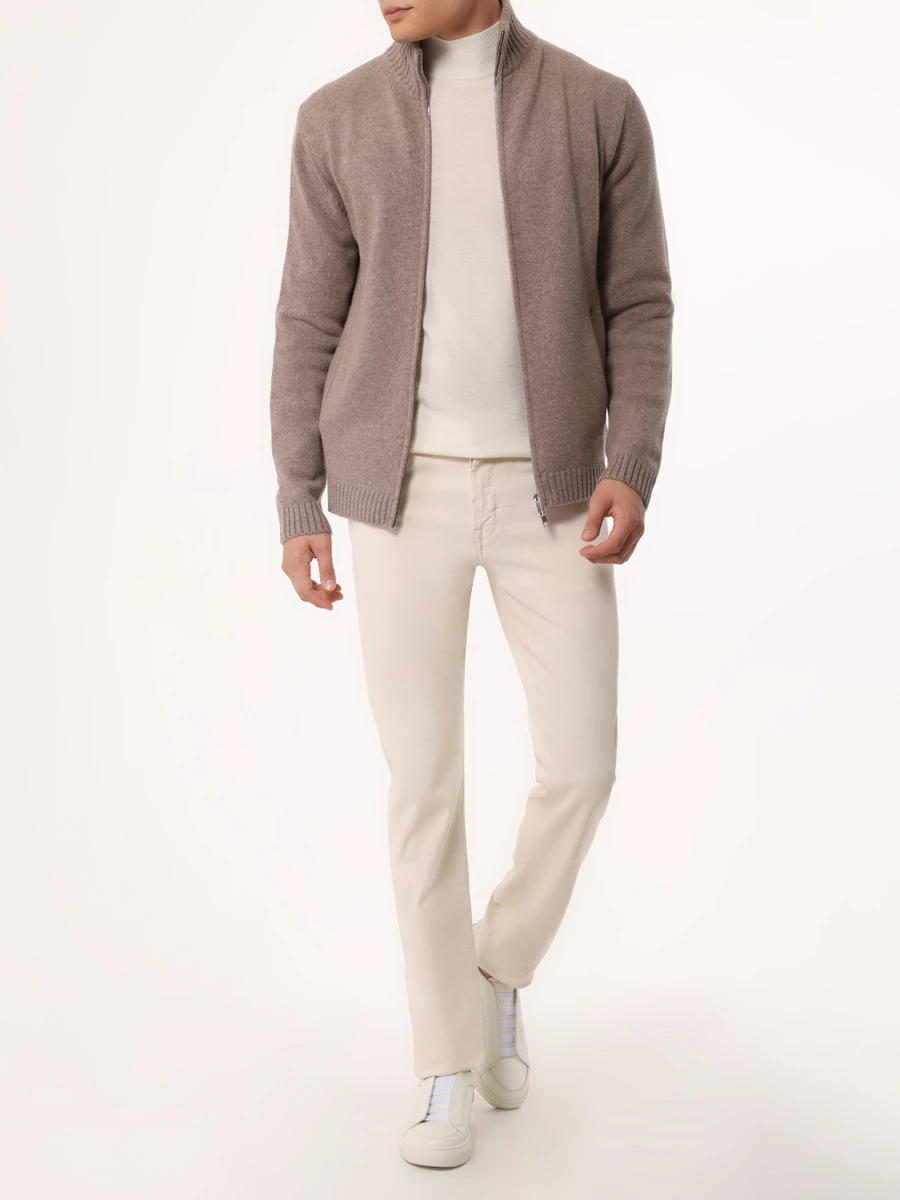 Кардиган шерстяной DANIELE FIESOLI DF0192_FW24 0036 Бежевый  Фото 2