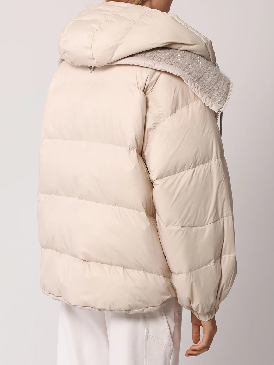 Пуховик стеганый PANICALE D351027CA 35D37A 0225 Бежевый  Фото 3