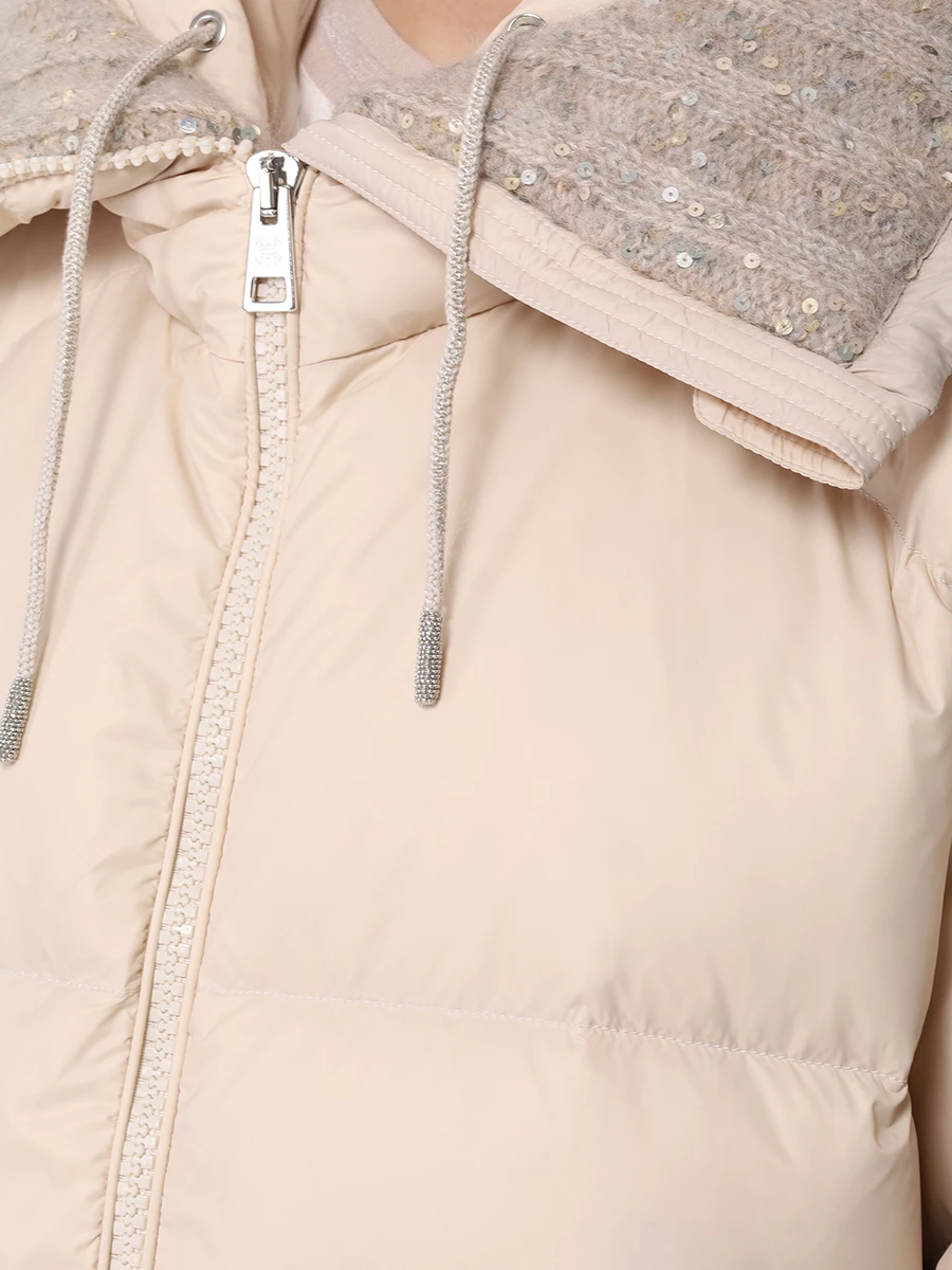 Пуховик стеганый PANICALE D351027CA 35D37A 0225 Бежевый  Фото 5