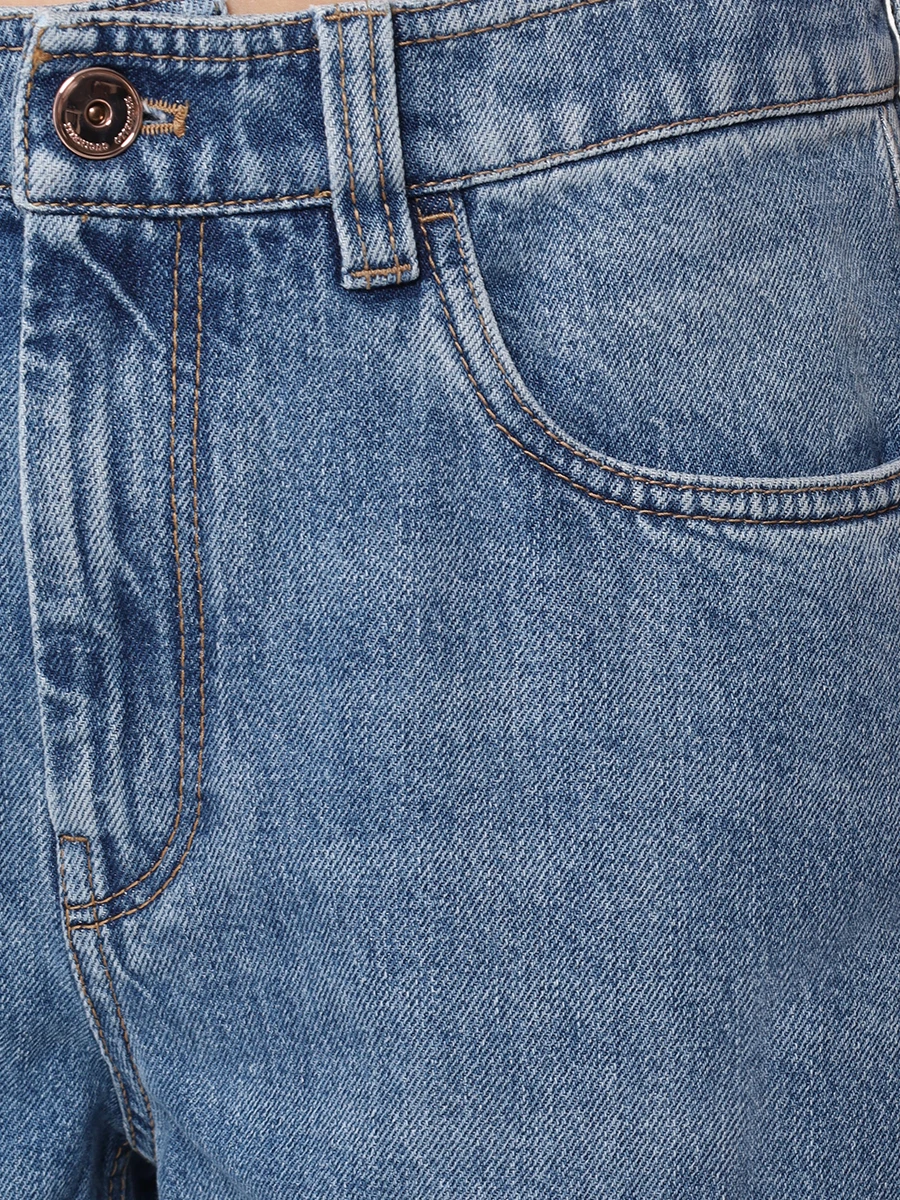 Джинсы Baggy Jean хлопковые BRUNELLO CUCINELLI MP095P5732 C8973 Голубой  Фото 5