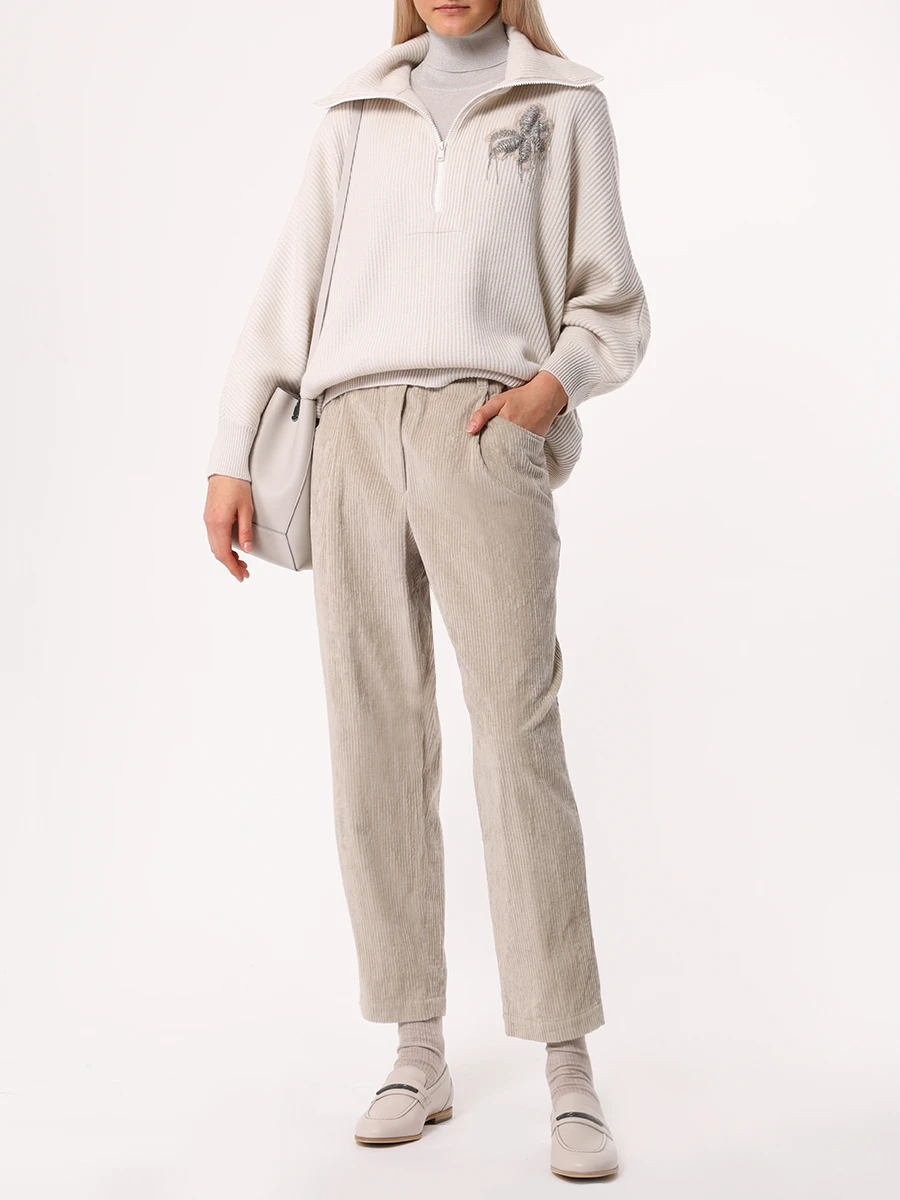 Свитер кашемировый BRUNELLO CUCINELLI M12709904P C9597 Кремовый  Фото 2