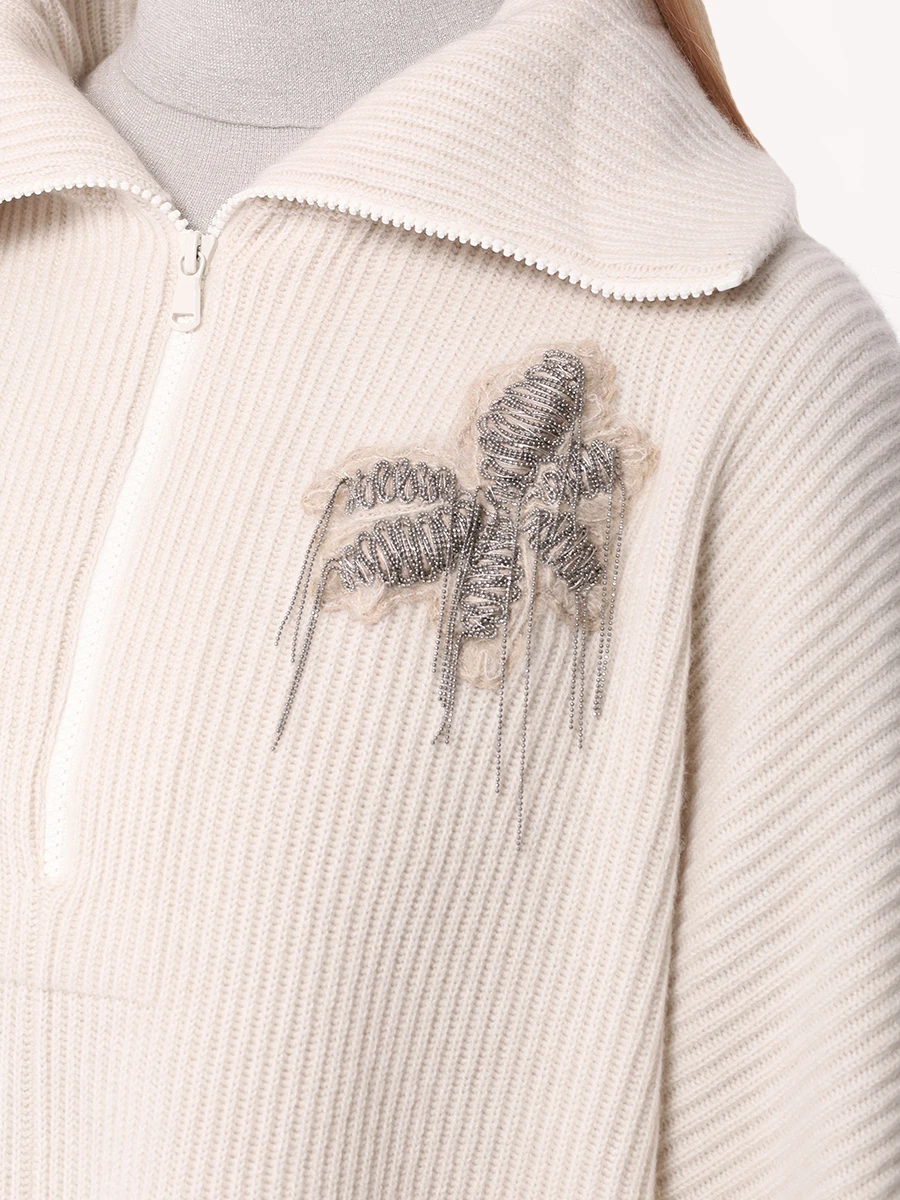 Свитер кашемировый BRUNELLO CUCINELLI M12709904P C9597 Кремовый  Фото 5