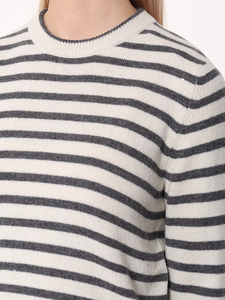 Джемпер из кашемира и шерсти BRUNELLO CUCINELLI MBM758010P CUY42 Полоска  Фото 5