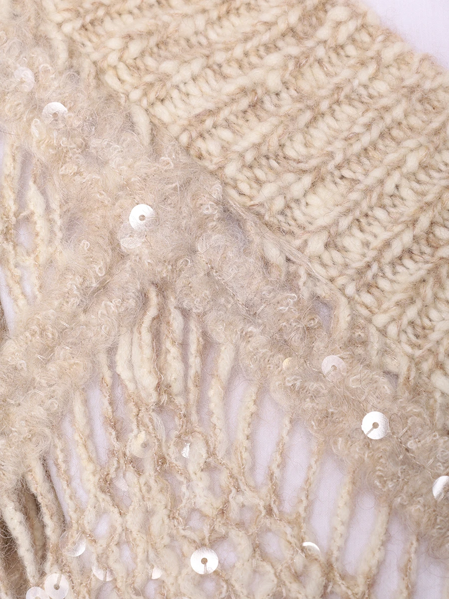 Пуловер шерстяной BRUNELLO CUCINELLI MCER10202P CDH60 Бежевый  Фото 6