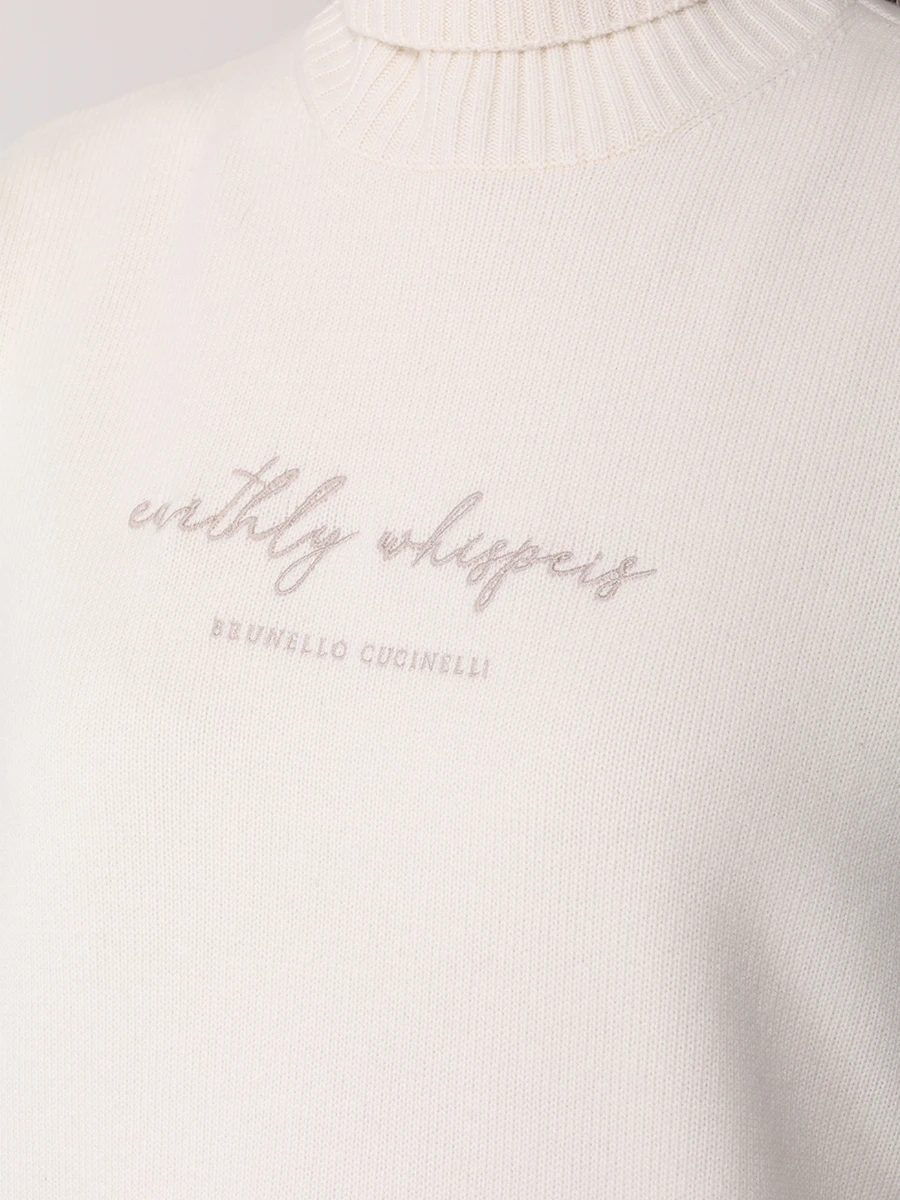 Свитер шерстяной BRUNELLO CUCINELLI M16709403P C2723 Белый  Фото 5