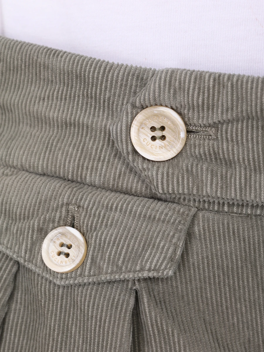 Брюки вельветовые BRUNELLO CUCINELLI M279DM5030 C6315 Зеленый  Фото 6