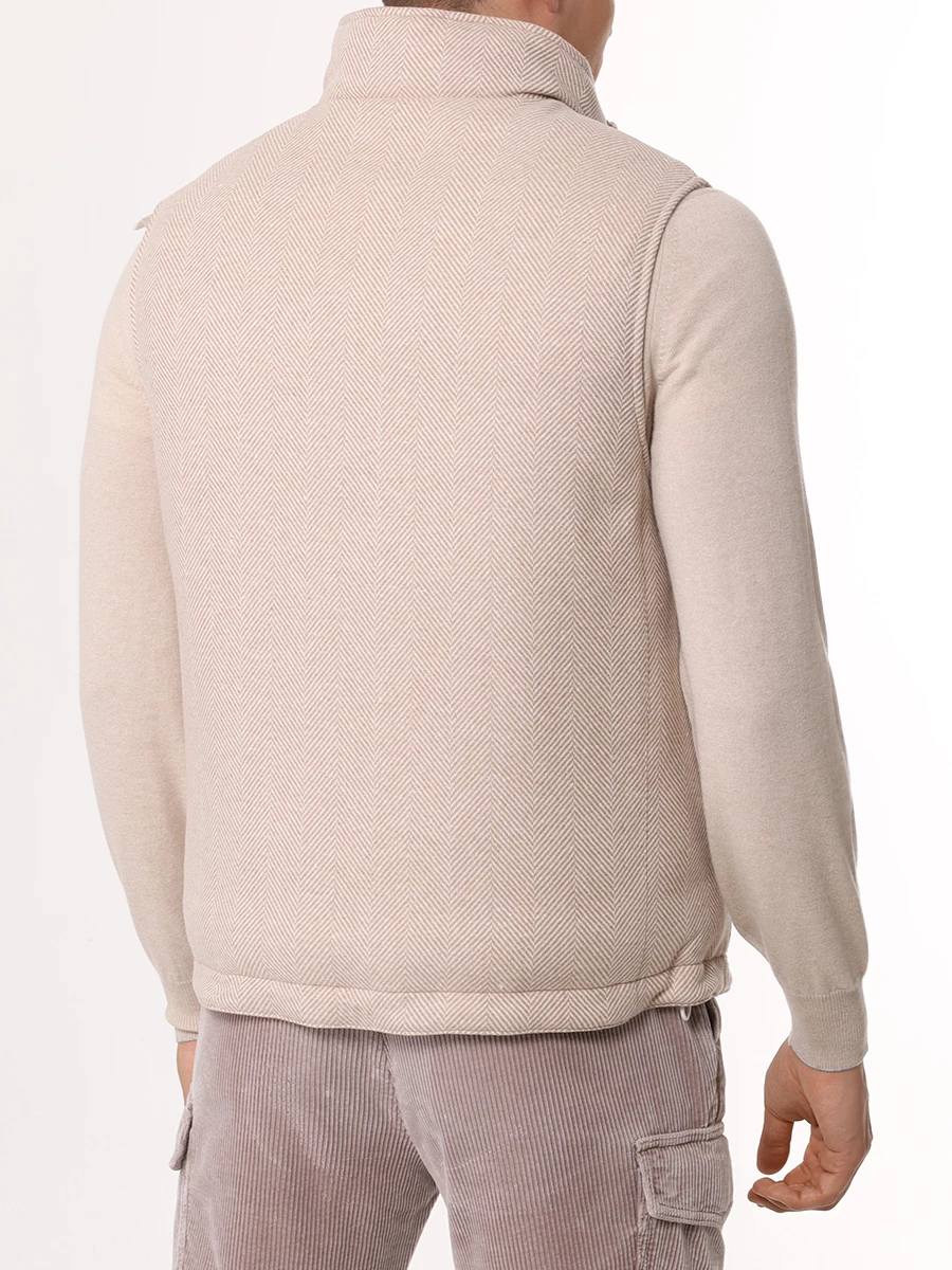 Жилет шерстяной BRUNELLO CUCINELLI MY4861776 CDH81 Бежевый  Фото 3