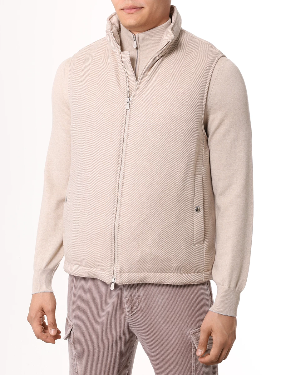 Жилет шерстяной BRUNELLO CUCINELLI MY4861776 CDH81 Бежевый  Фото 4