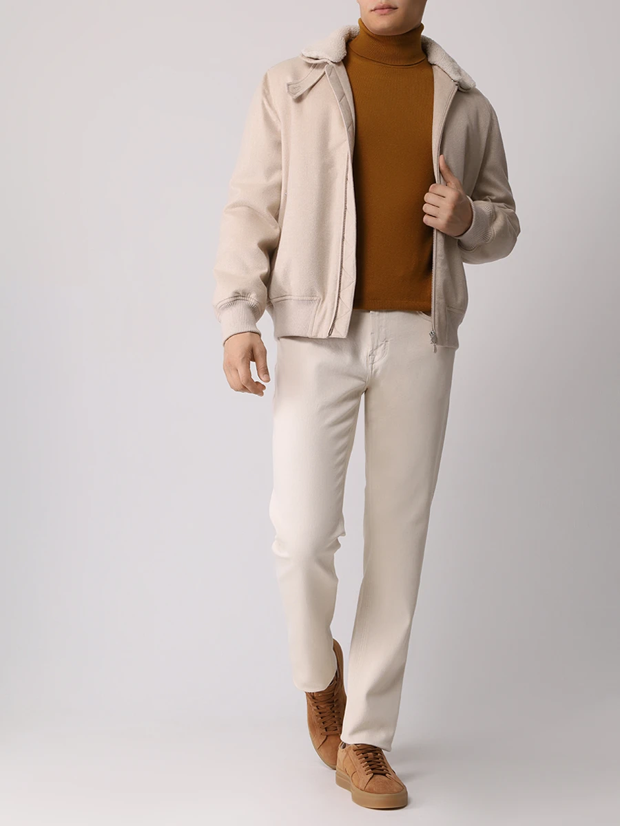 Бомбер кашемировый BRUNELLO CUCINELLI MM4006889 CNA22 Бежевый  Фото 2