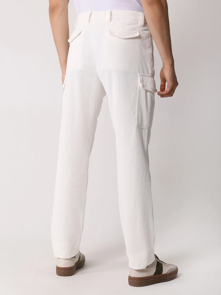 Брюки-карго вельветовые BRUNELLO CUCINELLI M280DE1890 C2200 Белый  Фото 3