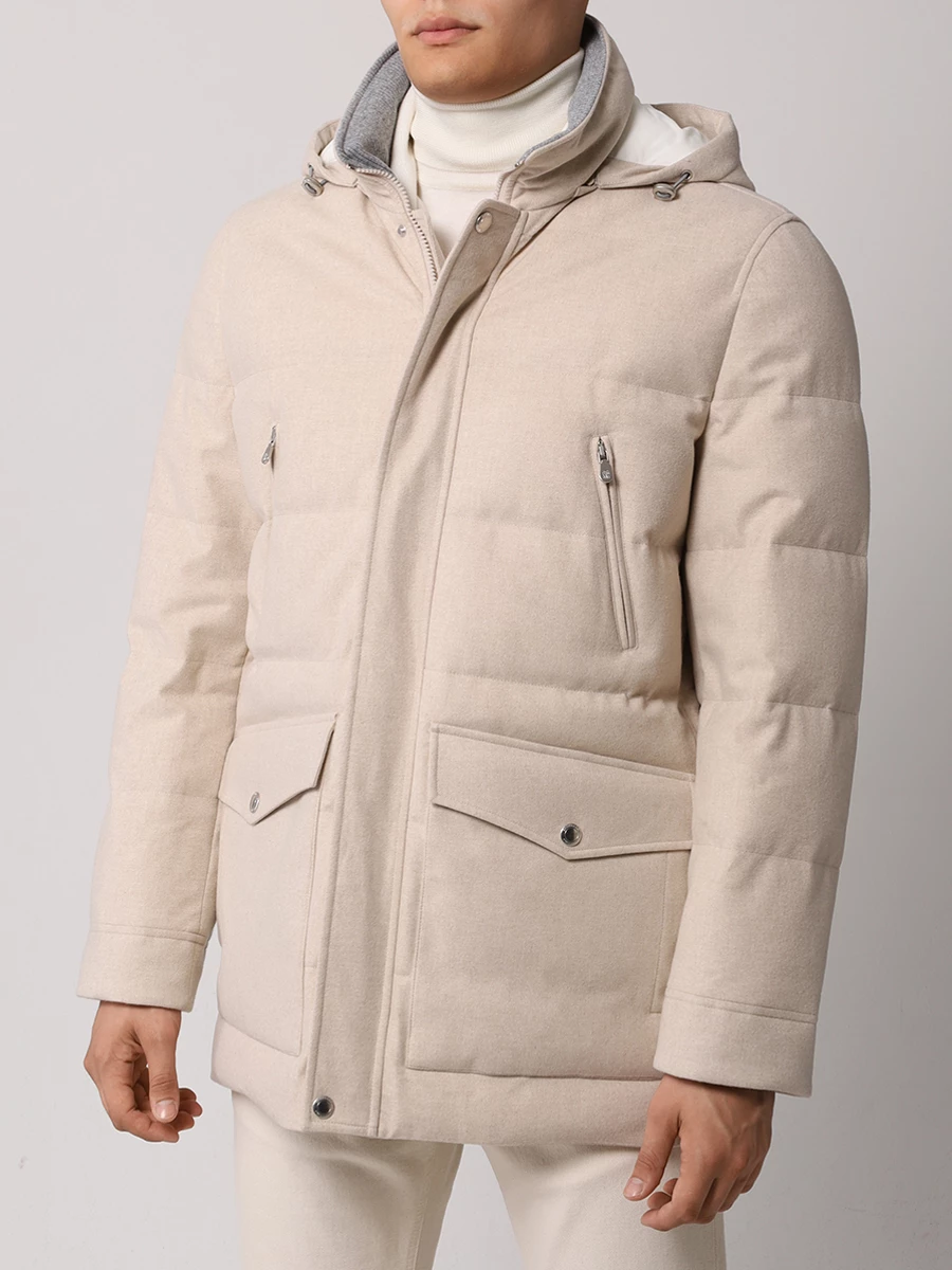 Пуховик шерстяной BRUNELLO CUCINELLI MM4631823 CID85 Бежевый  Фото 4