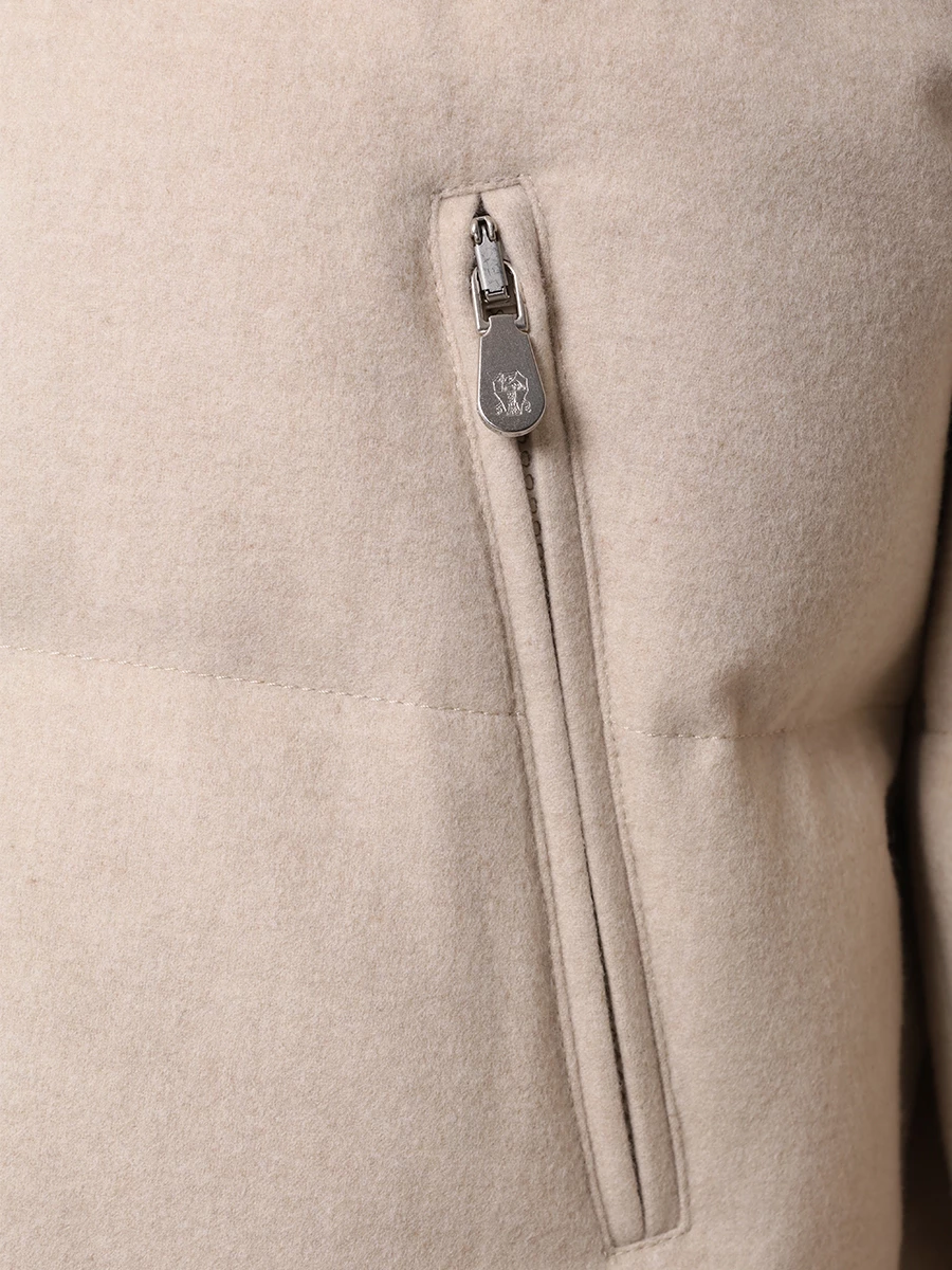 Пуховик шерстяной BRUNELLO CUCINELLI MM4631823 CID85 Бежевый  Фото 5
