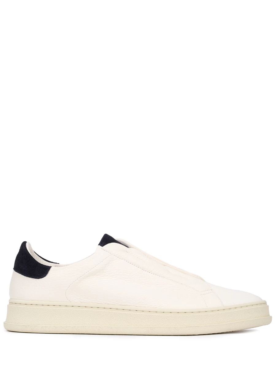 Кеды кожаные KITON USSA203N0110402001 Бежевый 